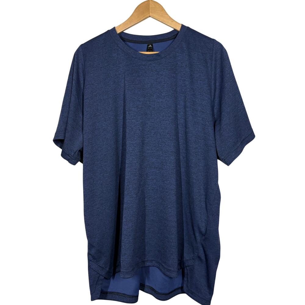Adidas Short Sleeve Athletic Top Sport Casual Blue - 2XL